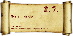 Münz Tünde névjegykártya